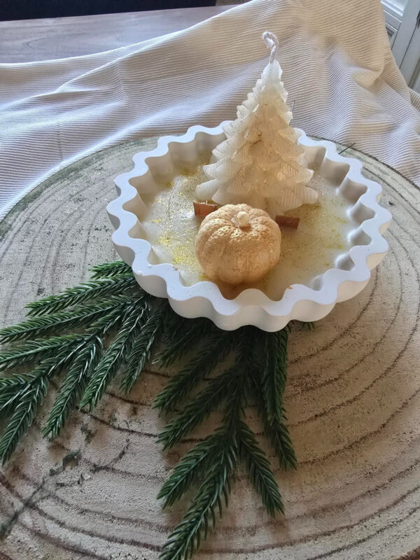 White Christmas tree handmade bowl